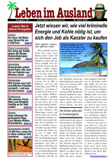 Leben im Ausland - einmal monatlich = 12 Ausgaben im Jahr