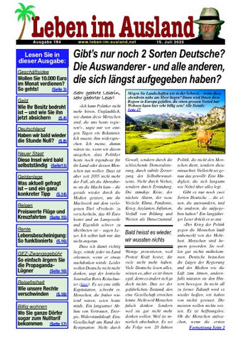 Leben im Ausland - einmal monatlich = 12 Ausgaben im Jahr