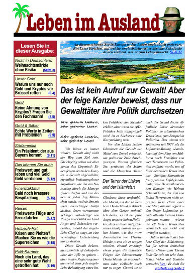 Leben im Ausland - einmal monatlich = 12 Ausgaben im Jahr